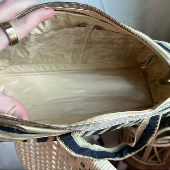 Vintage Christian Dior Vanity Bag CD Logo Stripe Travel Toiletry Case Cosmetic - Picture 7 of 16